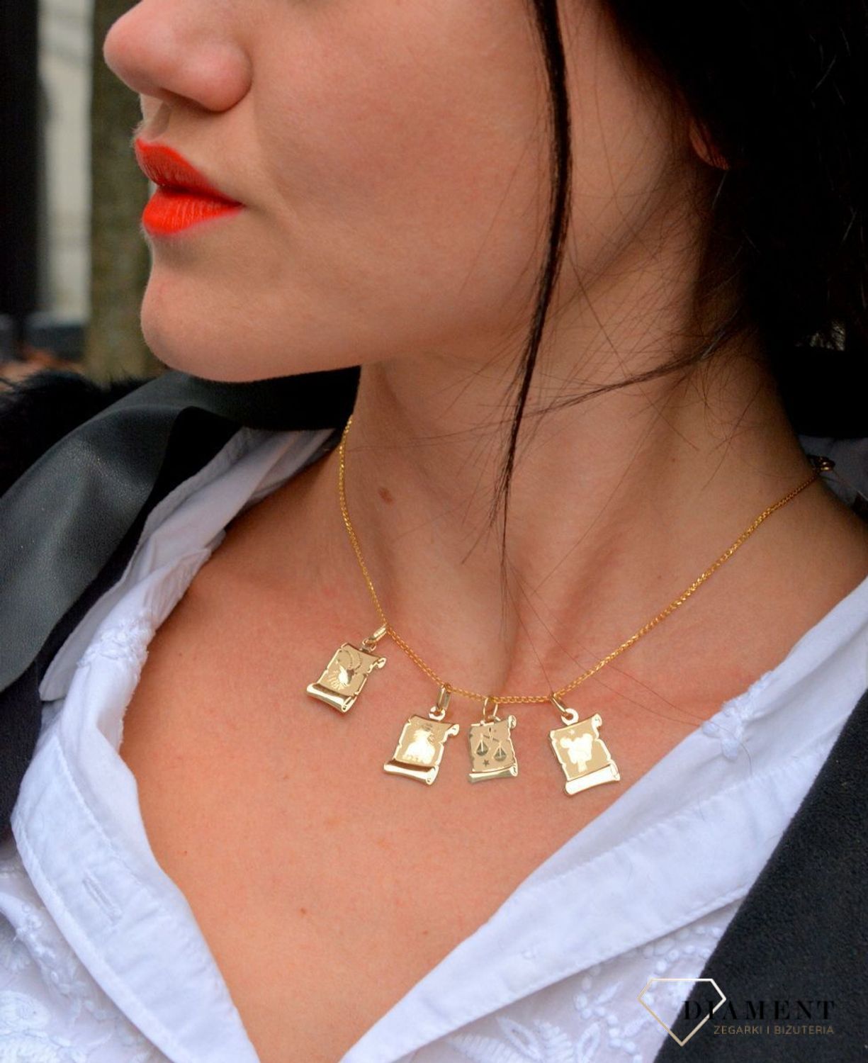 Złota zawieszka znak zodiaku Panna.jpg